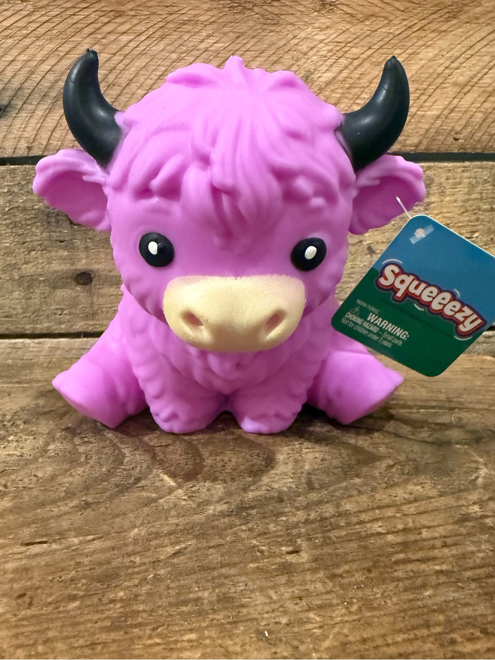 Purple Squishy Highland Cow Squeeezy Toy